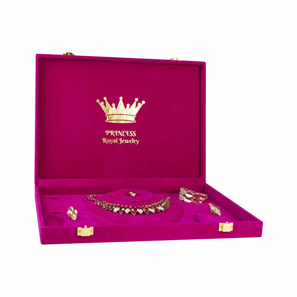 Factory Direct Sale Square Jewelry Set Velvet Packaging Box For Wholesale High End Ring Necklace Packaging Box