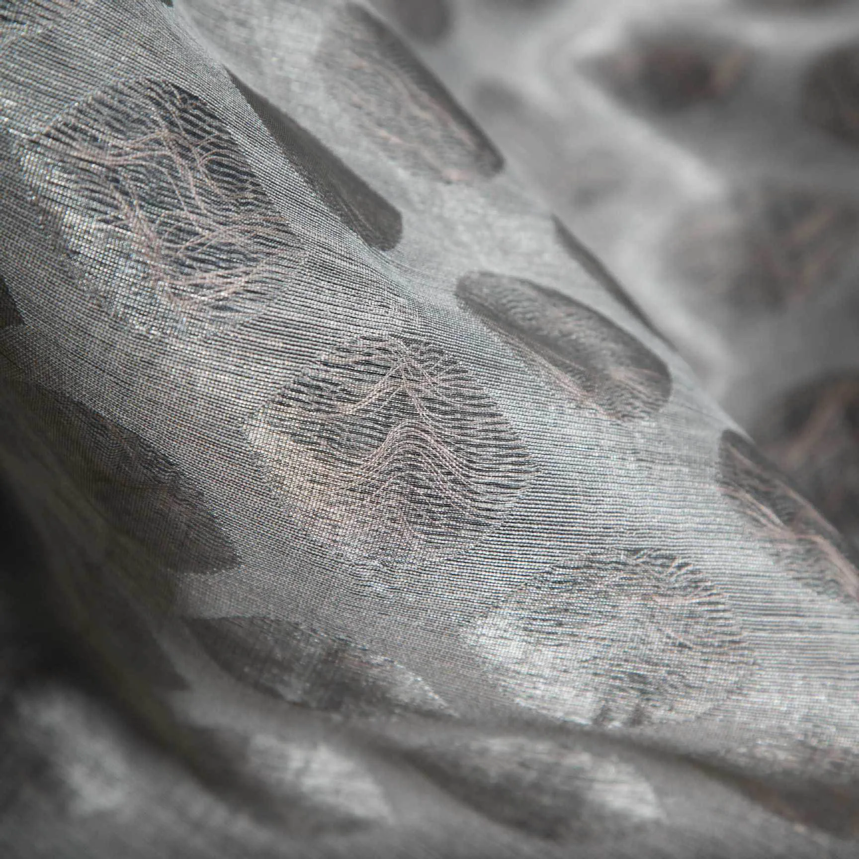 High Quality Gold Silk Jacquard Luxury Transparent Curtain Sheer Curtain