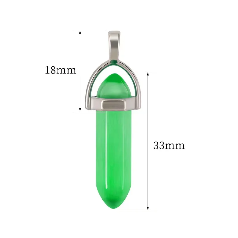 Wholesale natural crystal bullet head necklace hexagonal pendulum necklace DIY gemstone crystal jewelry popular