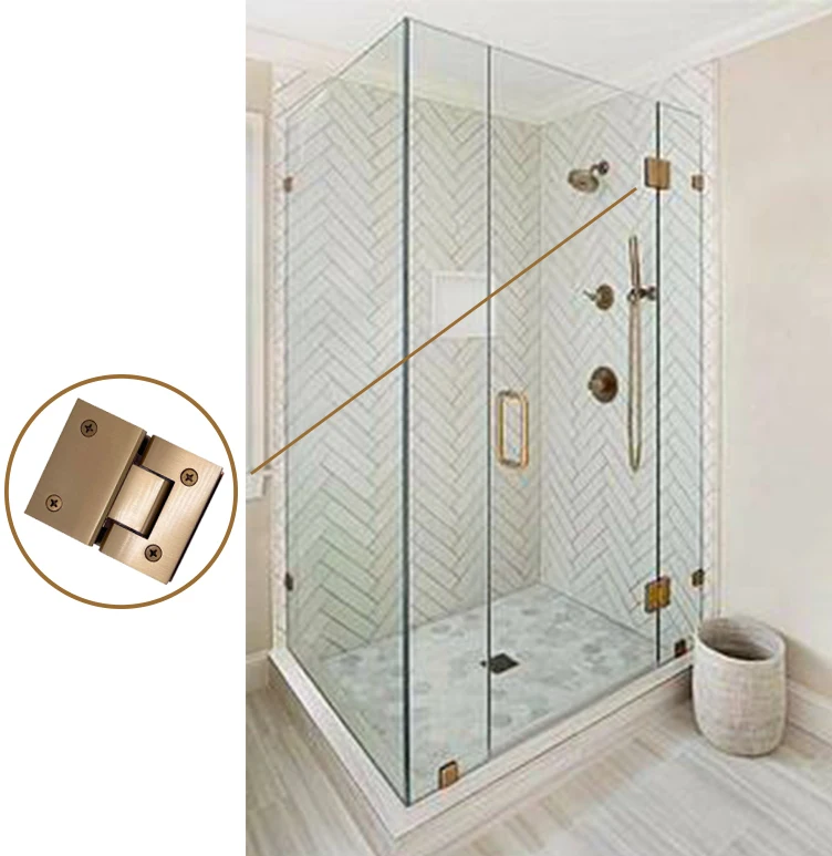 KECO North American Hot Sale Solid Brass Furniture Glass Door Hardware Camp Glass To Glass Shower Hinge