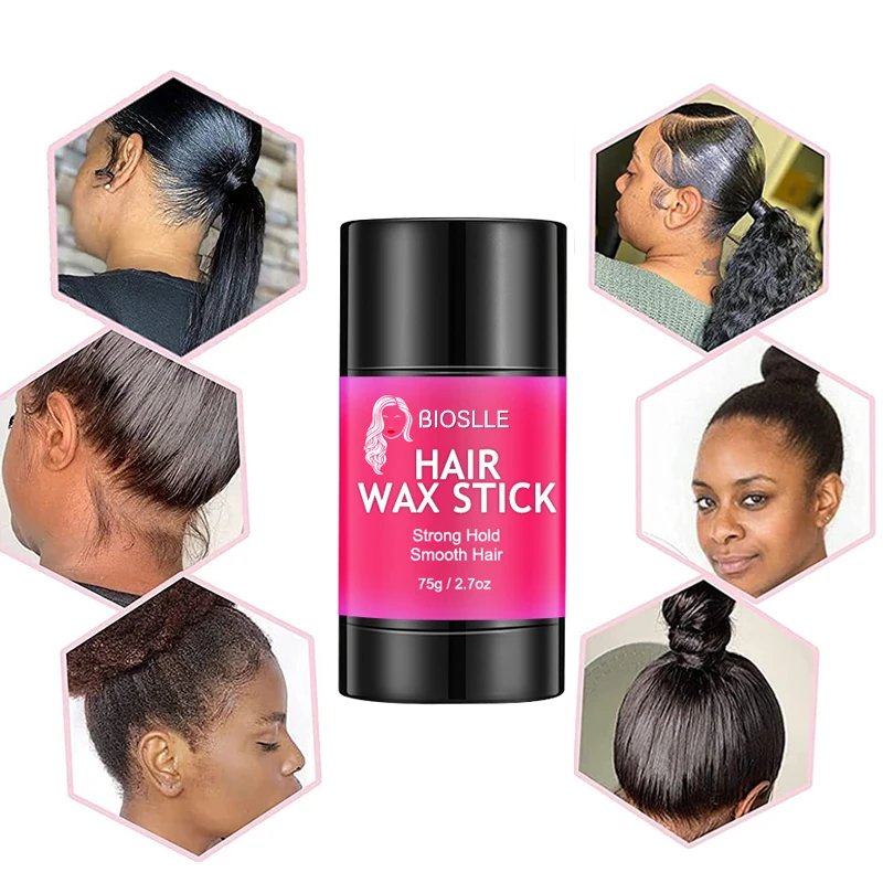 BIOSLLE Wholesale Strong Hold No Greasy Plastic Black Tube Hair Wax Stick Shining Keep Texture Heat Protectant Private Label