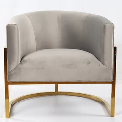 Home Furniture Modern Velvet Fabric Stainless Steel Chair Furniture
