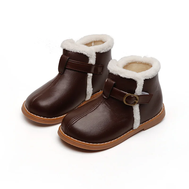 2021 winter kids shoes high quality wanrm snow boot for kids ankle boots rubber sole kids boots