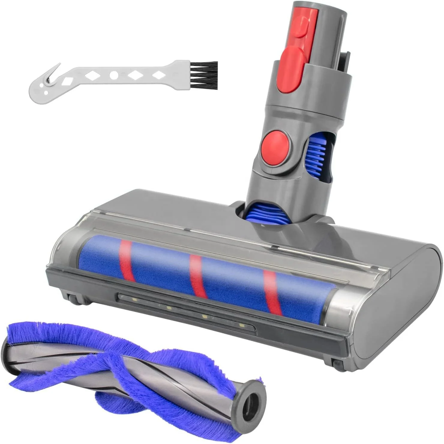 For D yson V7 V8 V10 V11 V15 Vacuum Cleaners with Replacement Roller Brush Bar LED Headlights Floor Brush Attachment