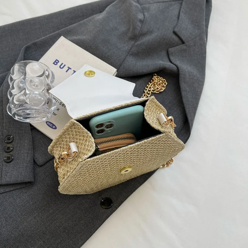 Ready to Ship Vine Woven Chain Messenger Bags For Women Tassel Cheap Women Bags Vacation Beach Birthday Gift Crossbody Bag