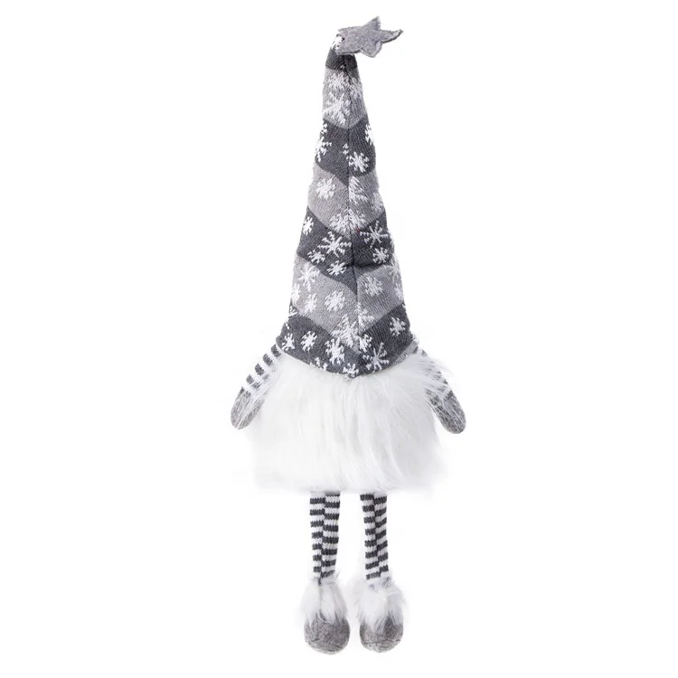 COPYRIGHT Hot selling LED function lighting 20 inch sitting santa tomte xmas plush doll gnome christmas with dangle legs