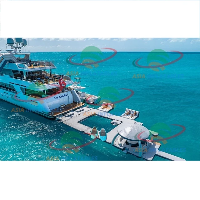 Water lake comfortable floating island inflatable dock platform aqua party