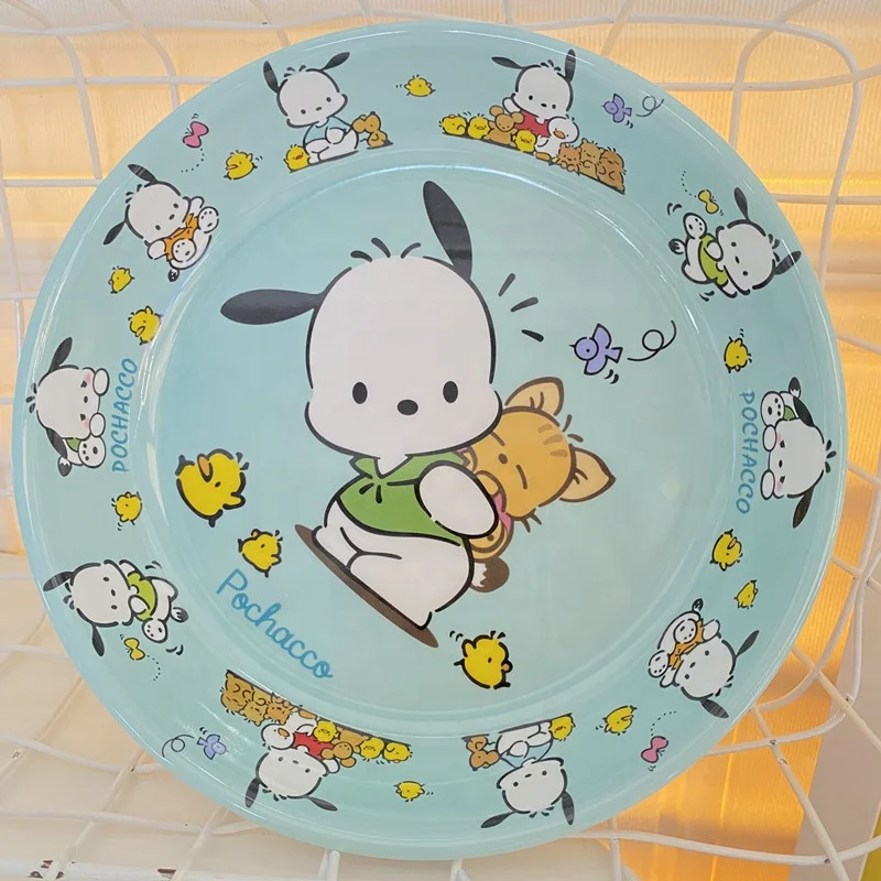 Kitchen Supplies Cartoon Kids Sanrios Plates Cute Round Fruit Plate Kitty Dinner Plates