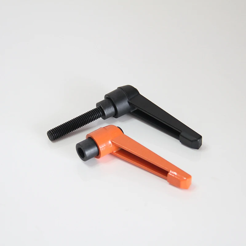 Customizable black Zinc-Aluminum alloy adjustable position tightening handle Orange adjustable clip rod rotating handle