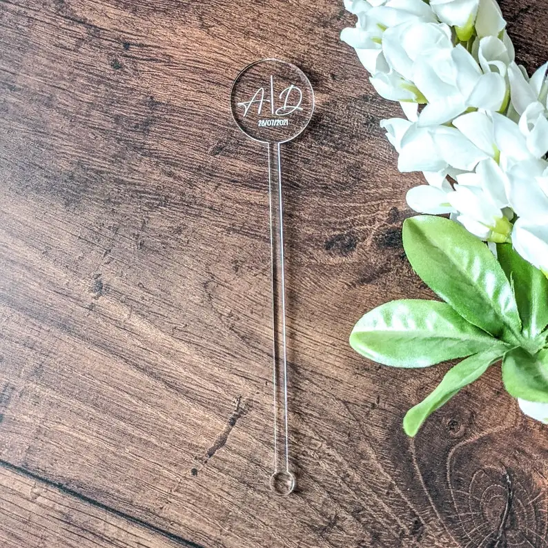Ball Head Stirrer Plastic Round Top Crystal Swizzle Sticks and Crystal Cake Pops and Cocktail Coffee Drink Stirrers