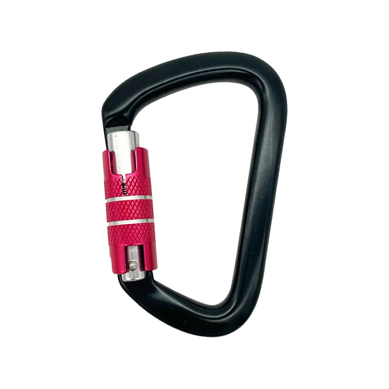 Custom Quick Release Locking D Shaped 25kn Carabiner Aluminum For Outdoors Climbing