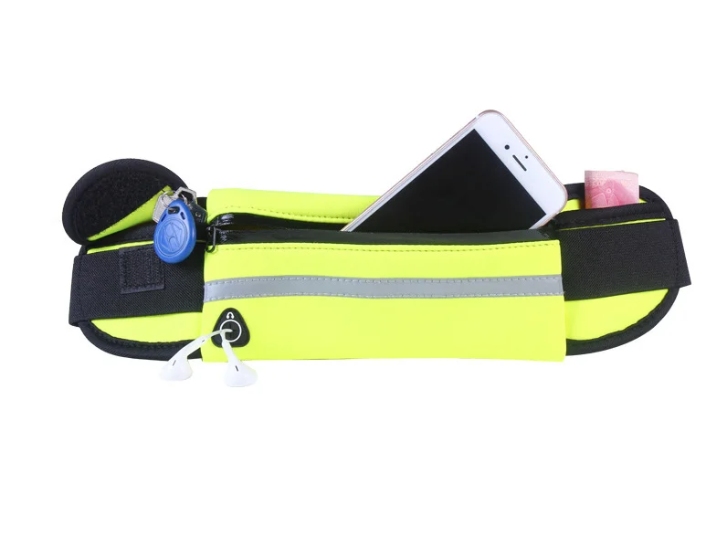 Slim Running Belt Fanny Pack Hiking Cycling Workout Reflective Runners Belt Jogging Pocket Belt Waist Pack Bag