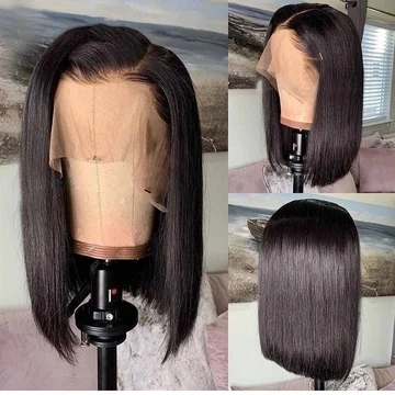 short bob closure wigs for black women,raw brazilian short lace front bob wigs,cheap price brazilian human hair short bob wig Multiple Sizes