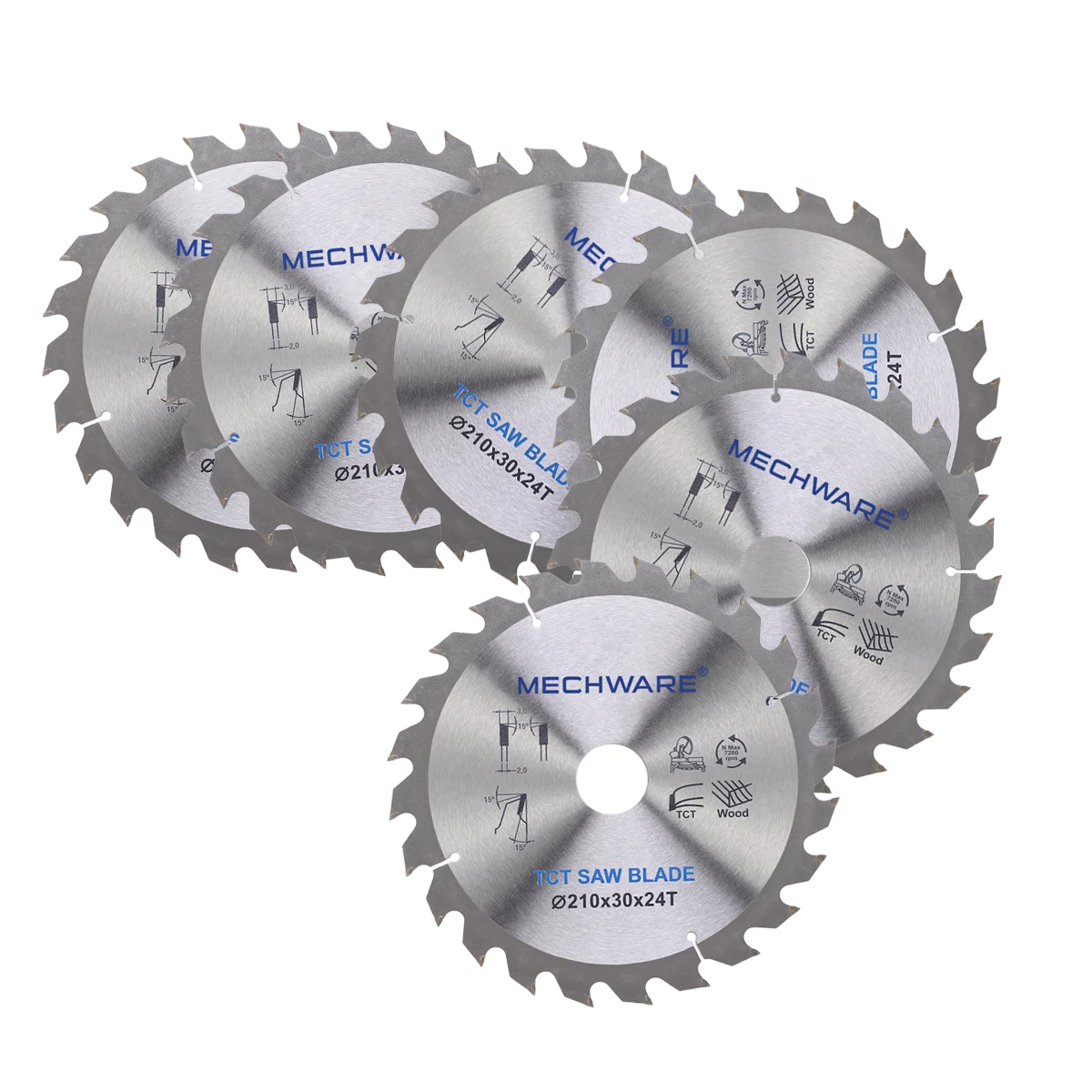 MECHWARE Tungsten Carbide Wood Circular Saw Blade TCT Wooden Cross Cutting Off Tool For Furniture Manufacturing
