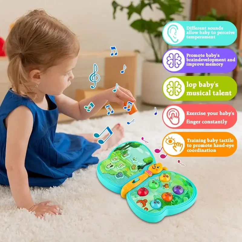 Baby Electric Music Story Butterfly Electronic Organ Baby Sound And Light Learning Machine Early Education Educational Toy