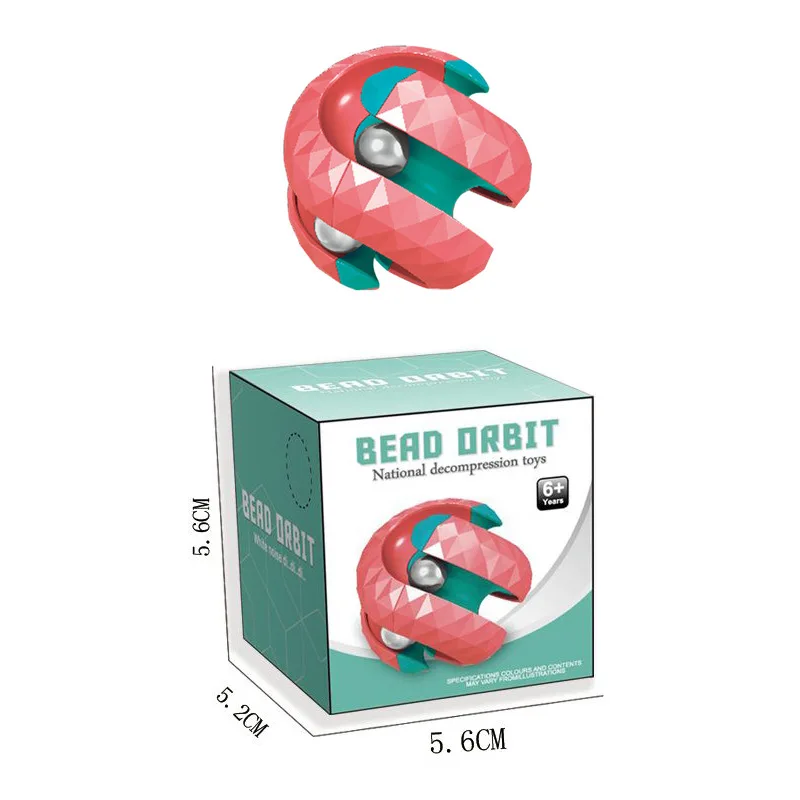 Rotating Fidget Puzzle Orbit Ball Trackball Toy for Kids Adults Small Cube Relieve Stress Anxiety Decompression Toy