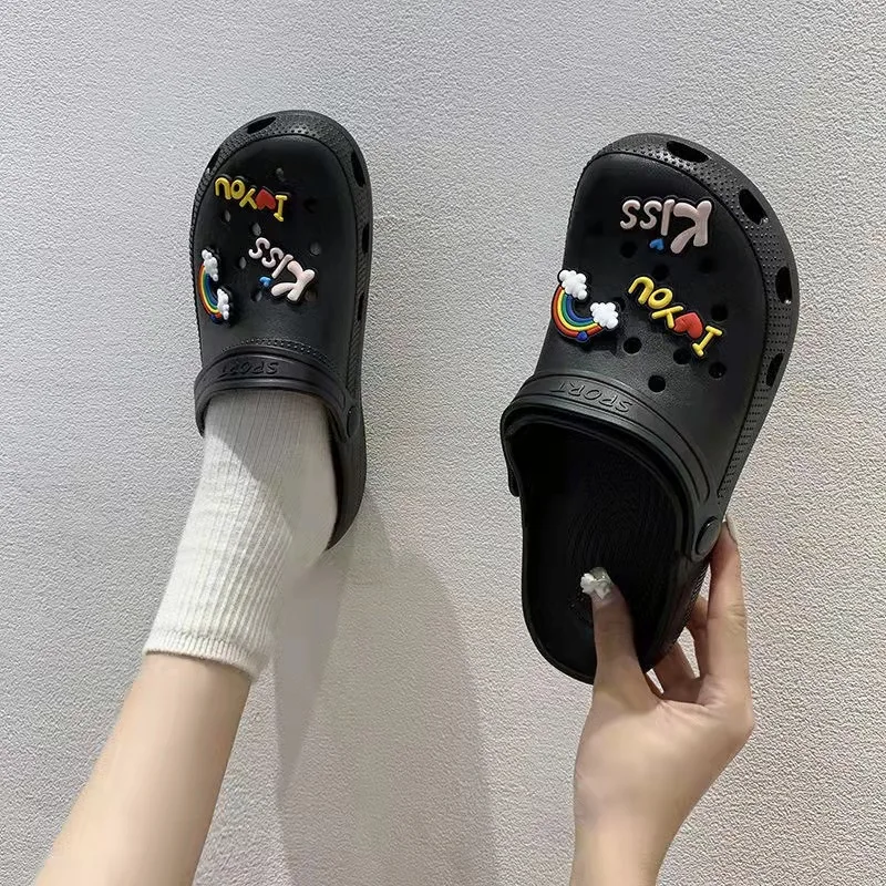 High-class new Design air cushion  lightweight large size beach  garden shoes for Croc slippers slides