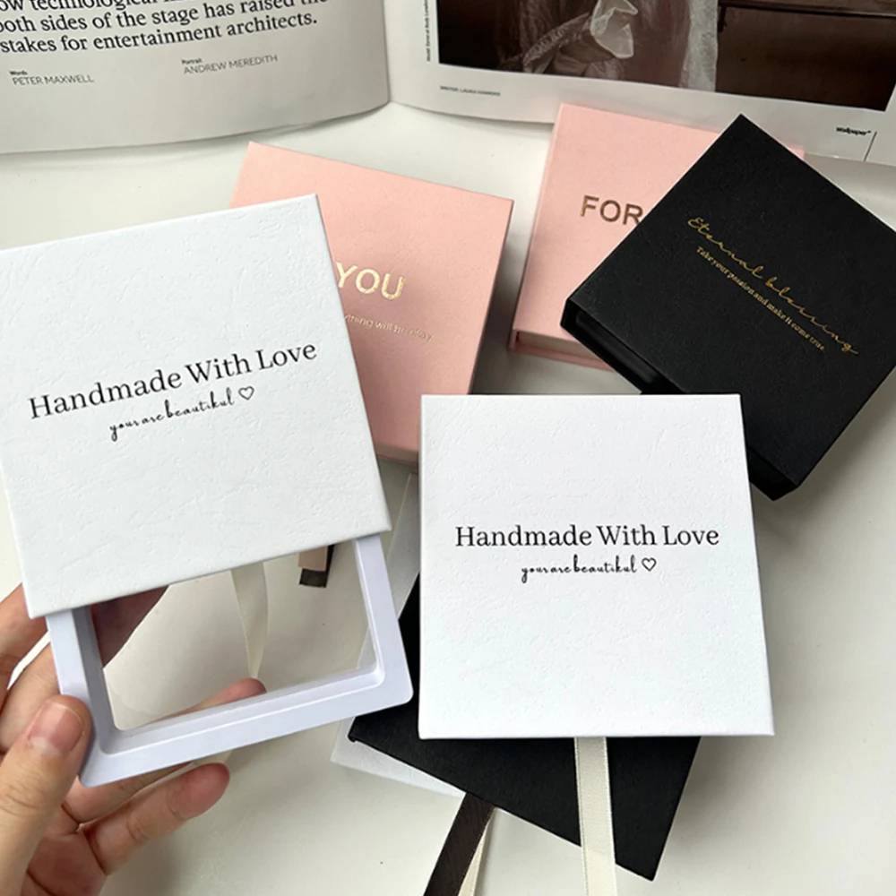 Custom Logo Drawer Sliding Ring Earring Necklace Jewellery Package Paper Cardboard PE Film Gift Packaging Jewelry Boxes