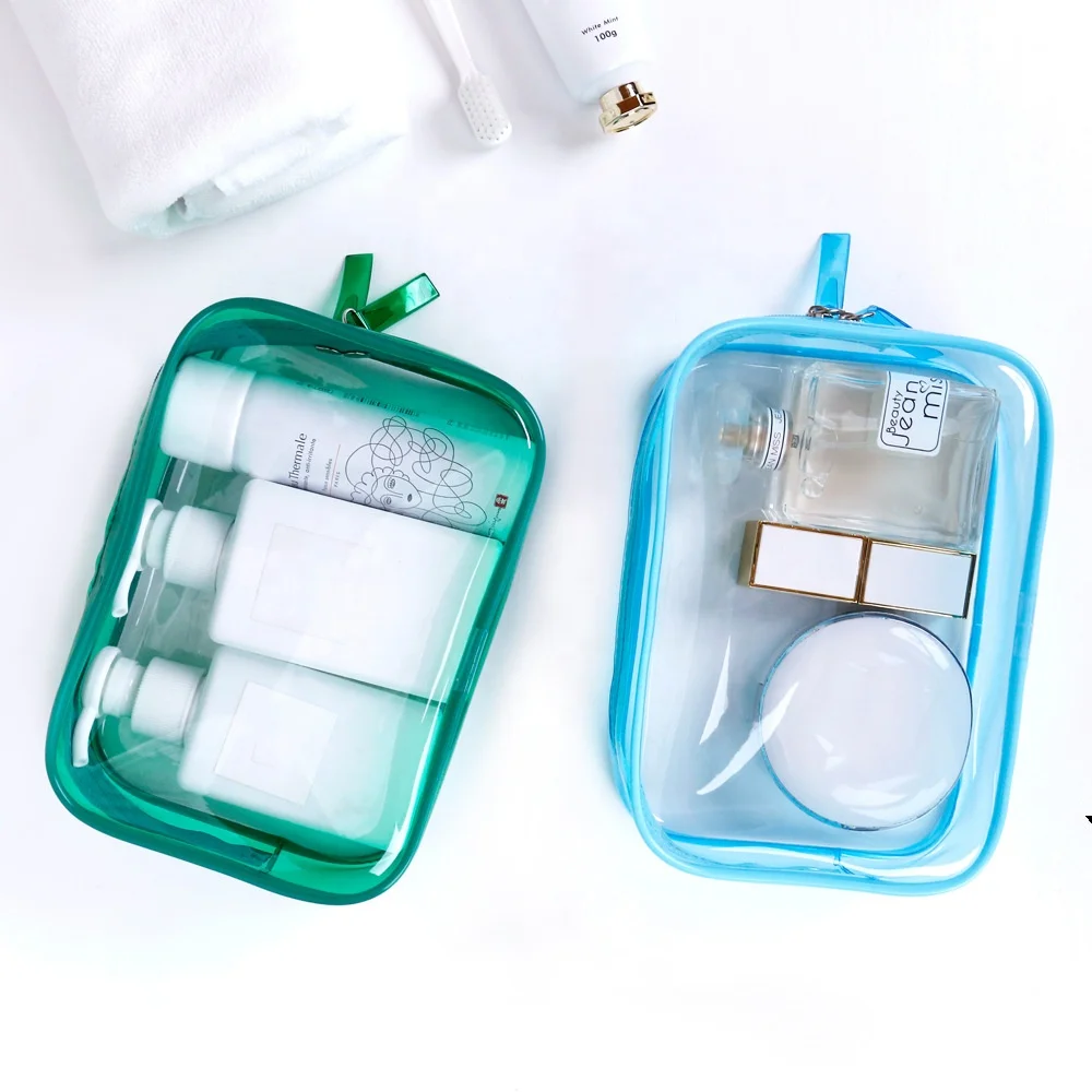 New  portable wholesale large capacity waterproof pvc small transparent storage toiletry makeup cosmetic bag