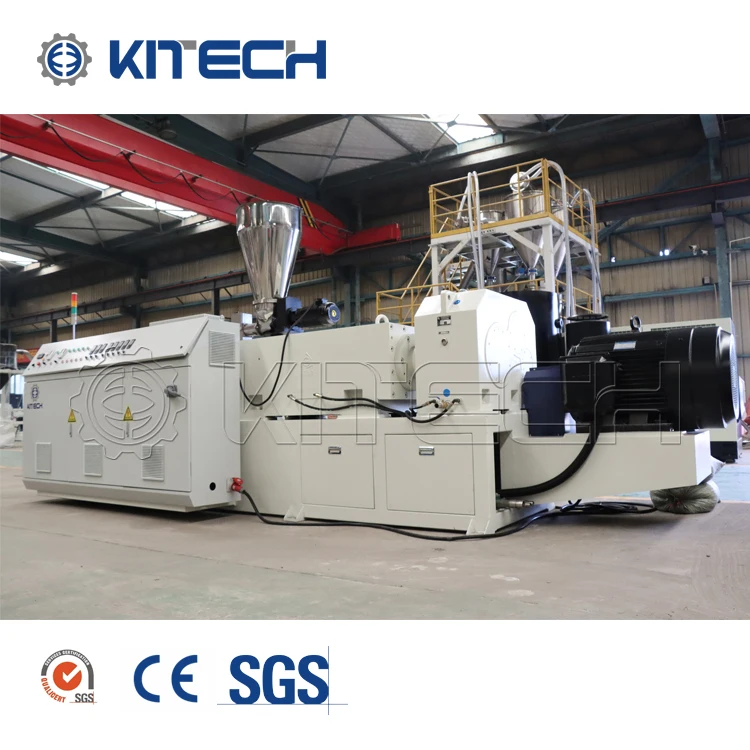 300-1200KGH PVC Conical Twin Screw Extruder Plastic Granulators