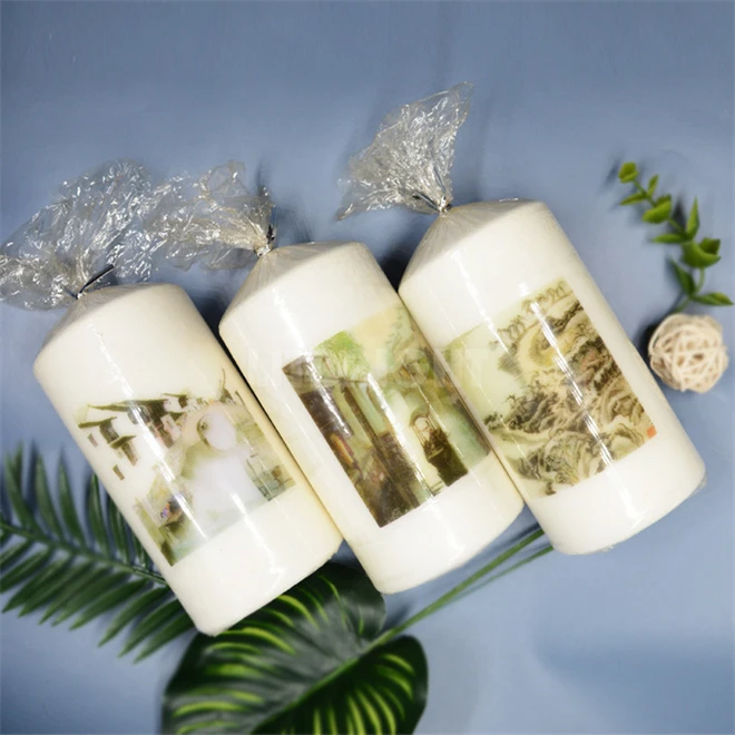 Custom Box Paraffin Wax Candle With Smokeless Cotton Wicks Solid Pillar Candle Factory China