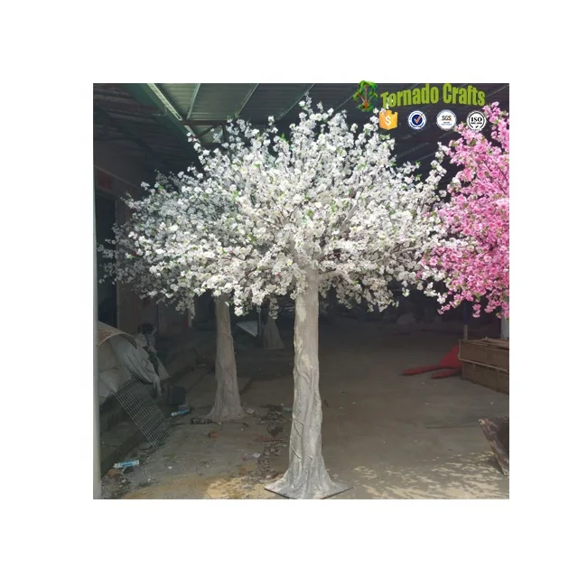 Zhen xin qi crafts  large interior pink white arched cherry blossom flower big tree artificial plants trees