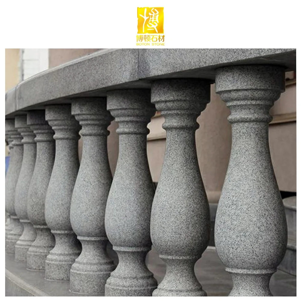 BOTON STONE Wholesale Decoration Natural Handrail Granite Stone Polished Flooring Staircase Railing Granite Balusters