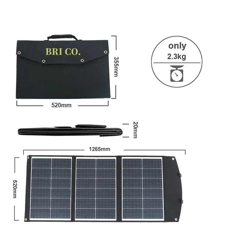 Camping 100W 12V  Portable Solar Panel Module Foldable Solar Panel with Kickstand