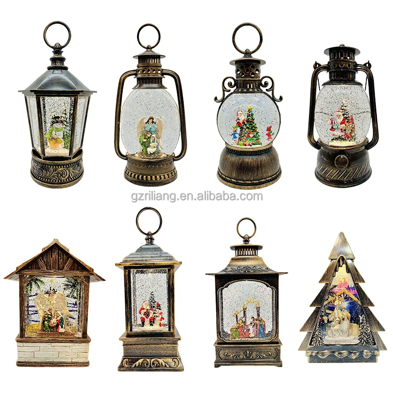 Vintage Candy Truck for Mushroom Decorations Gift Christmas Gnome Lighted Candy Truck Loaded With Mushroom Musical Snow Globe