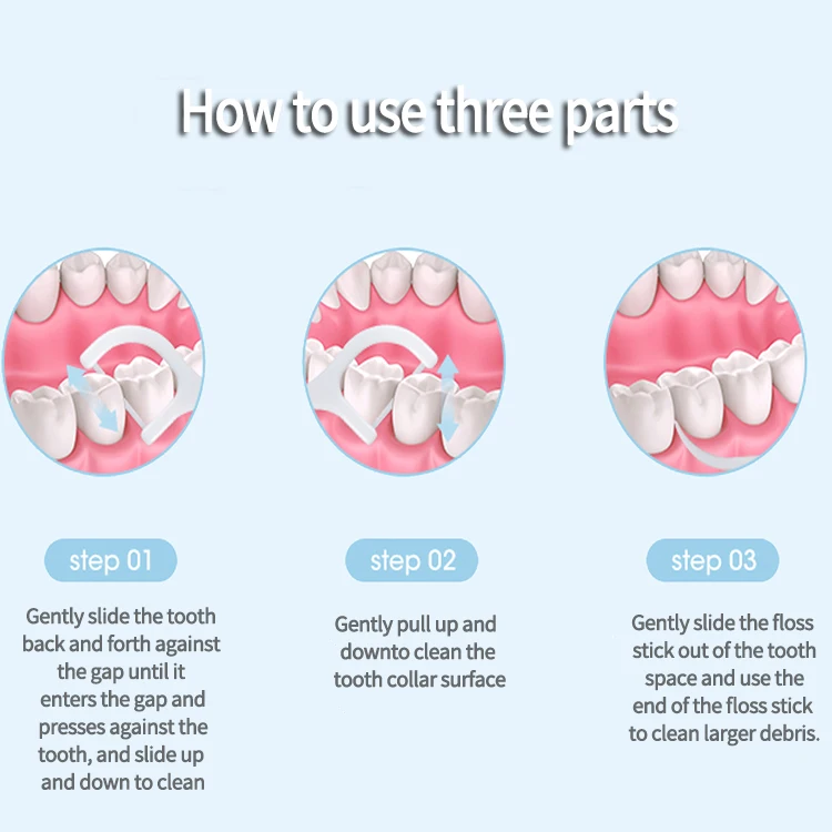 Factory price wholesale good quality teeth cleaning Dental Flosser 100pcs pack in bag home use Dental Floss Pick