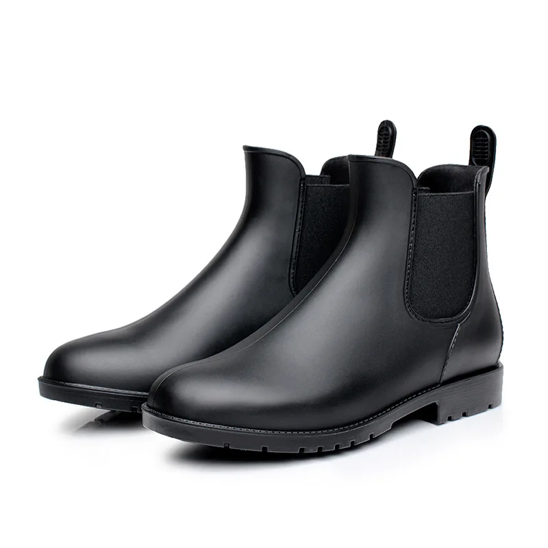 2022 Chelsea ankle Boots Womens Mens Non-Slip Short Wellies Shoes Ankle Rain Waterproof Boots Black