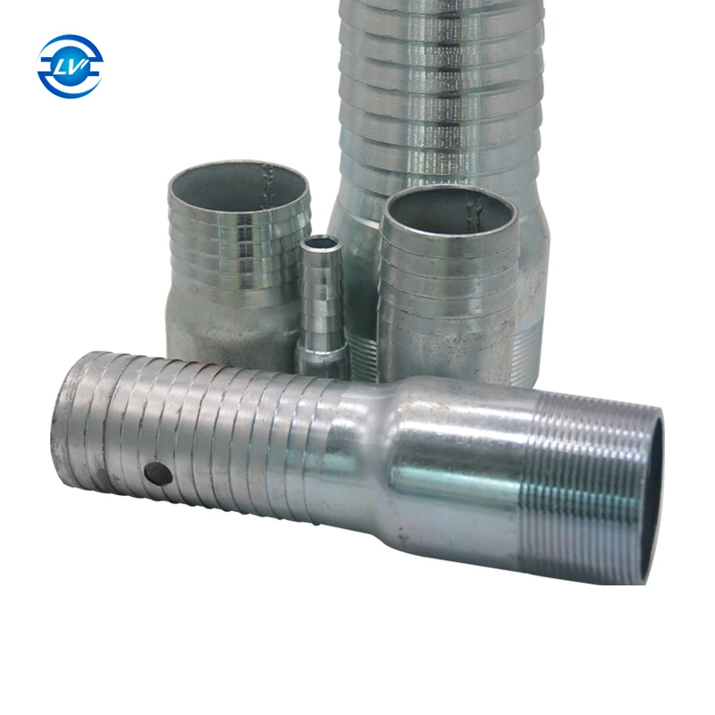Carbon Steel Pipe Fittings Gi king Nipple BSPT King Combination Nipple Hose Tail Male Zinc Plated Crimp BSPT / NPT KC Nipple