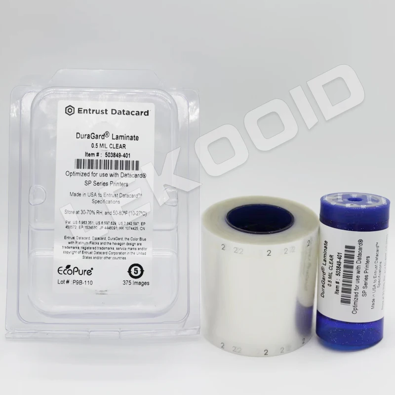 Datacard SP75 and SP75 Plus card printers DuraGard 0.5 mil Clear Laminate Full Card - 375 Prints Datacard 503849-401