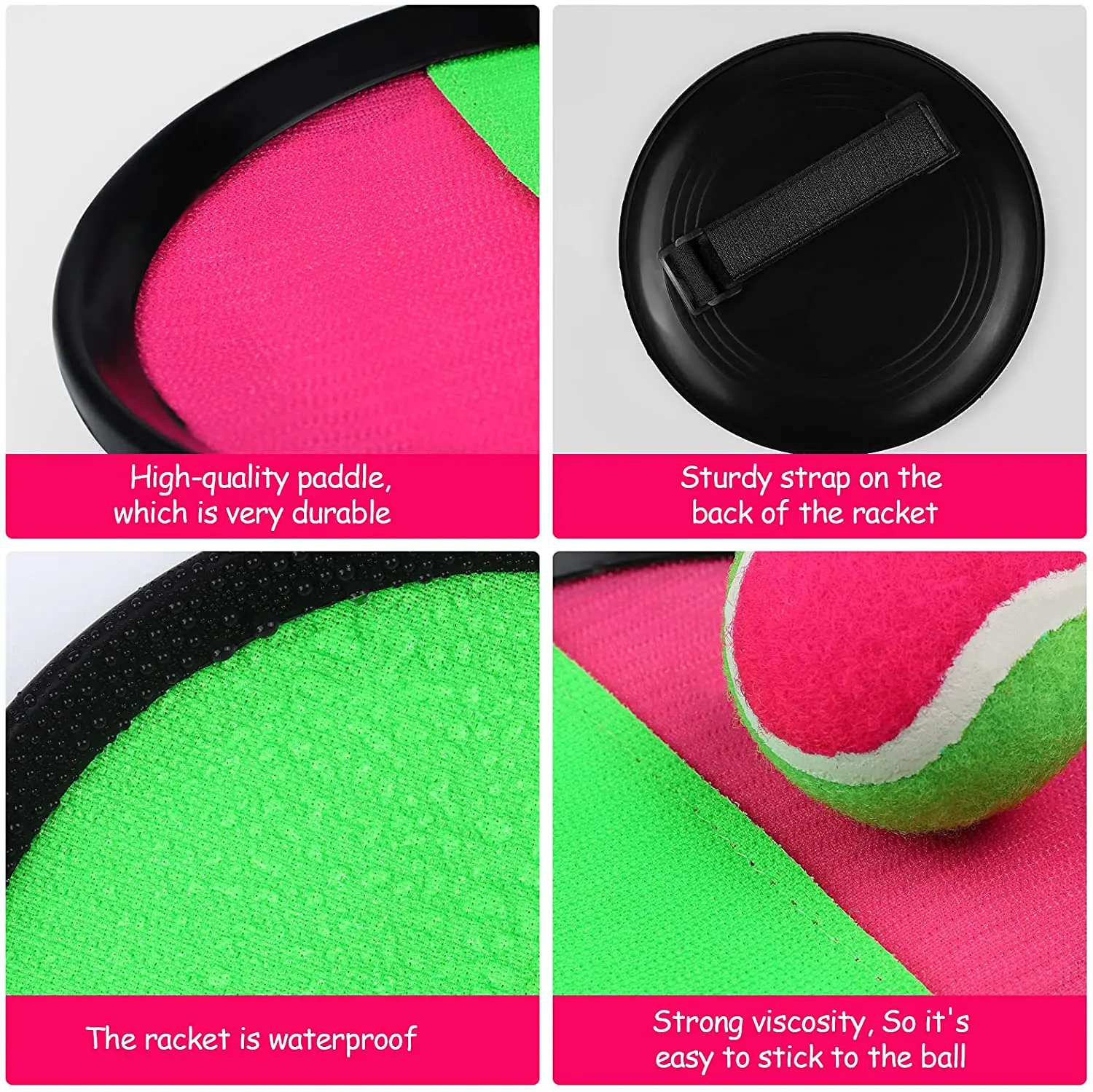 Outdoor velcro target stick game plastic velcro ball toss and catch game with adjustable strap for kids