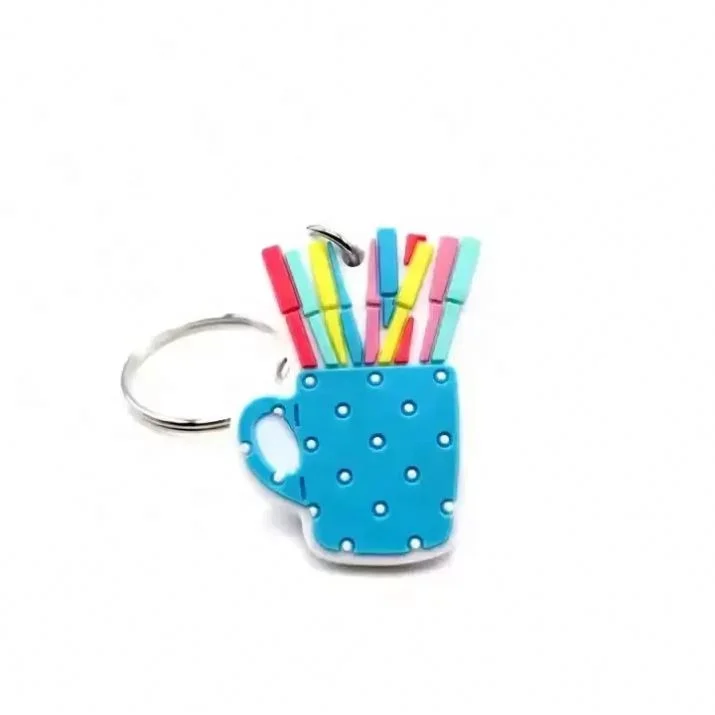 Manufacturer China Factory Price Custom Cute Design Logo Silicone Keyring Plastic Soft Rubber PVC Keychain For Gifts