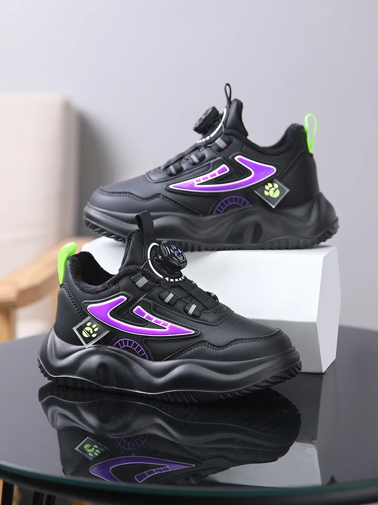 Wholesale High Quality Kids Winter Warm Plush Sneakers Boys Sneakers Girls Shoes  Anti-slip  Fashion Casual Shoes For Children
