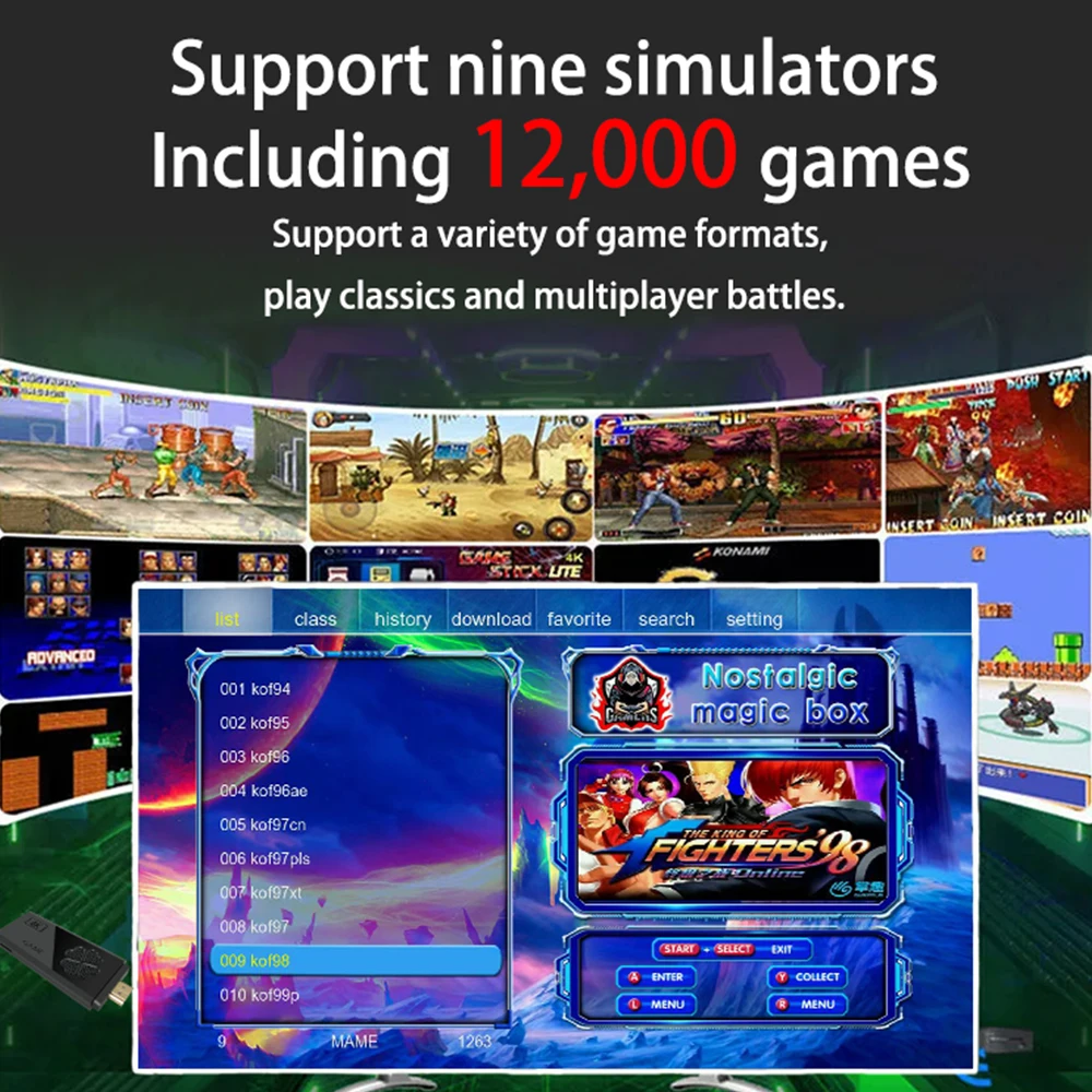 Topleo Video Game Console classic retro portable HD 3500 10000 games console mini 4k game stick