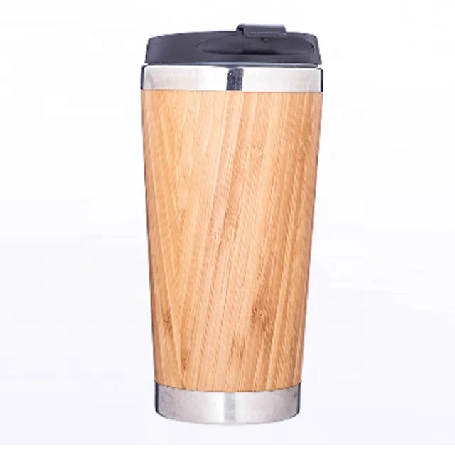 High Quality Insulated Double Wall Bamboo Mug Custom 450ml Bamboo Water Bottle BPA Free