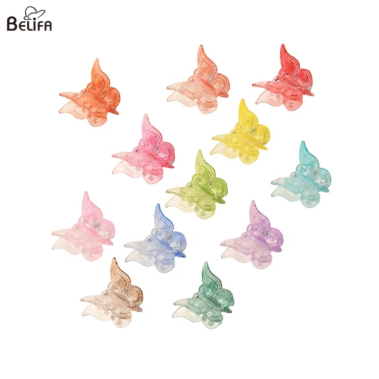 Ins korean clear transparent small mini cellulose acetate butterfly hair claw clip