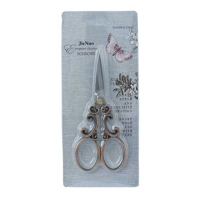 European classic rolling pattern scissors Sewing scissors Office scissors