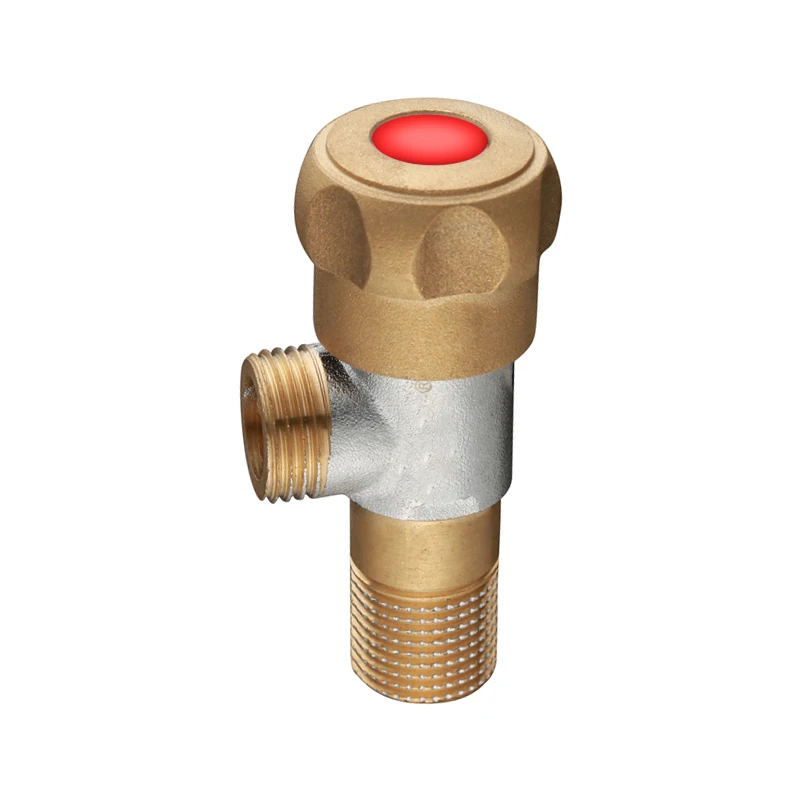 Good quality All copper Triangle valve G1/2 90 degree wall mounted Brass body brass handle angle valve for bathroom