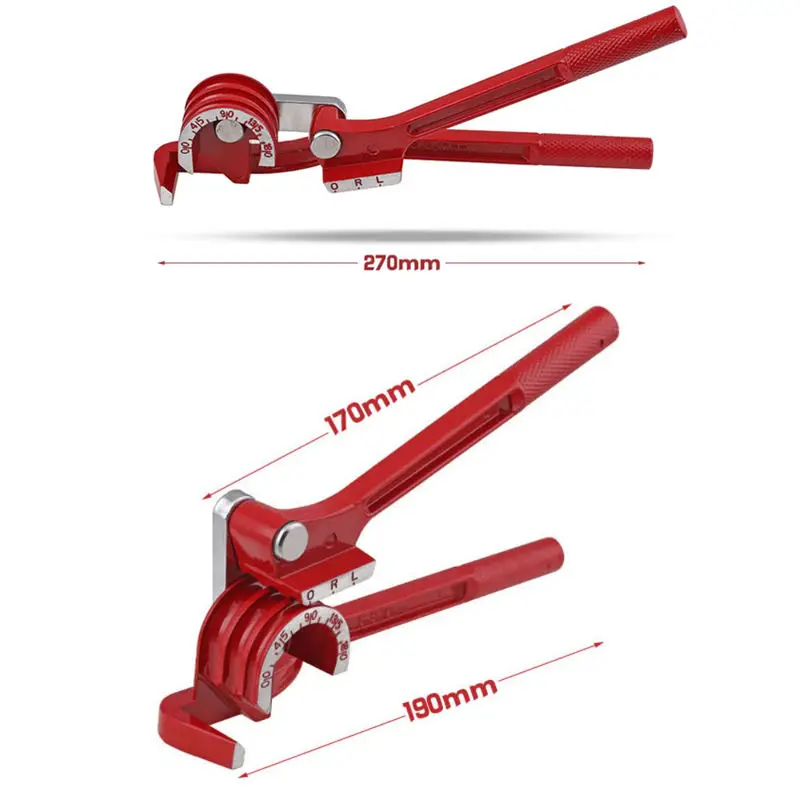 Aluminum alloy body 90 degree copper pipe bender manual 3-in-1 bend radius 15/16'