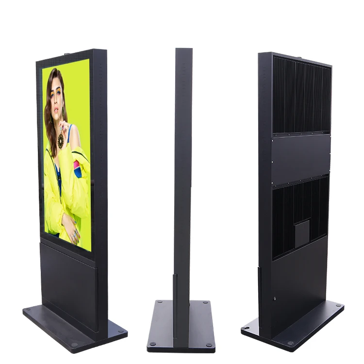 5000Nits 55 65 75 In ip65 Waterproof Outdoor Advertising Monitor Lcd Totem Kiosk Digital Signage Display Screen For Gas Station