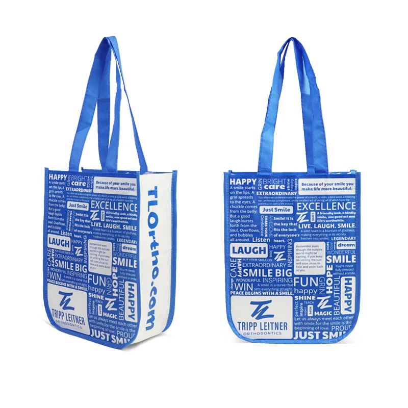 Custom Curved Corners Tote Laminated Non Woven Shopping bag Eco Tote Bag Pp Non Woven Bags