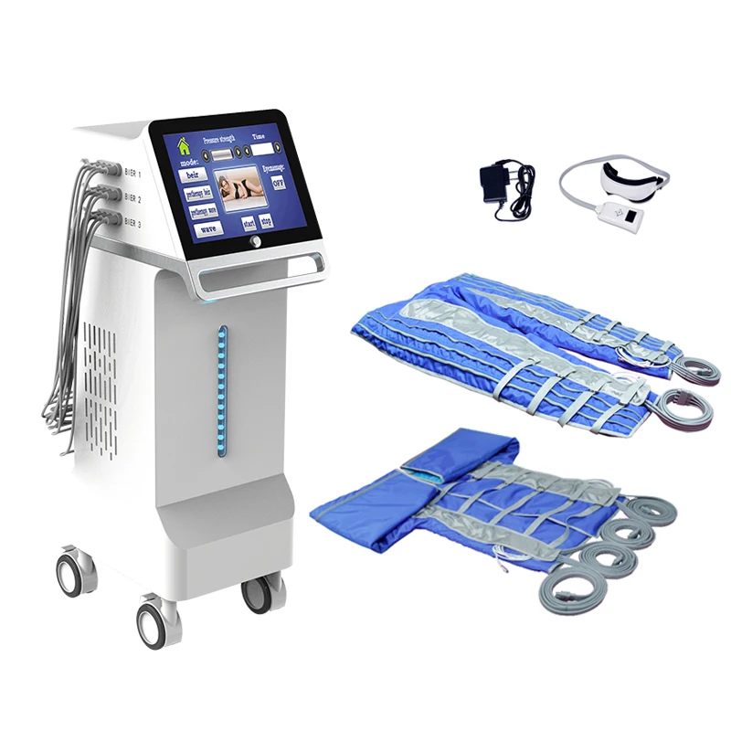 3 In 1 Ultrasonic Lymphatic Soothing Body Neck Instrument Lymphatic Drainage Machine Compression Boots infrared heated