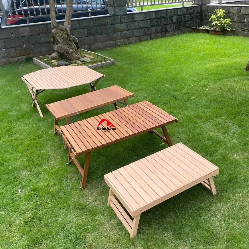 Naturtravel Camping Table Portable Picnic Table with a Carry Bag and Low Height Outdoor Foldable Wooden Table