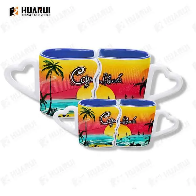 Custom Heart-Shaped Souvenir Gift Mugs Ceramic Coffee Cups Personalized Romantic Keepsake Perfect for Special Occasions