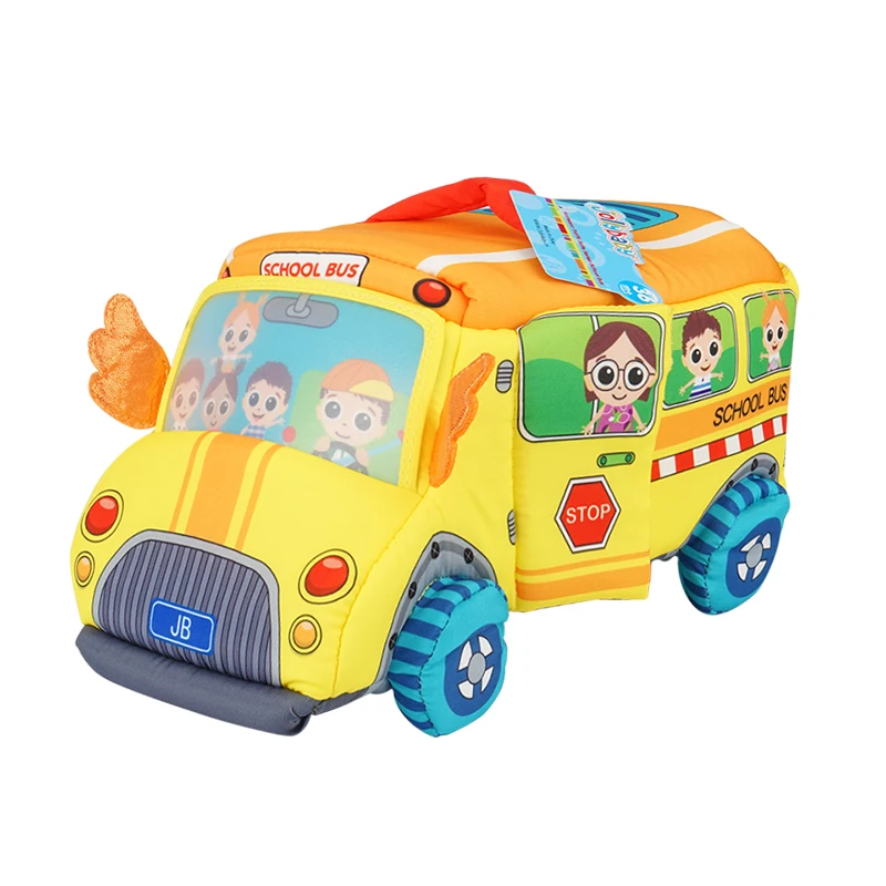 OEM Baby Fun Toy Learning School Bus Plush Toys Car Toys for Kids Studying