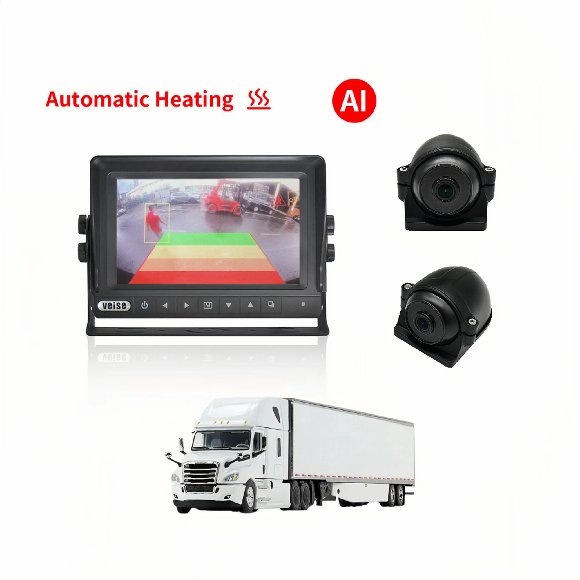 Veise Waterproof Heavy Duty Truck AI Side View Camera BSD Backup Camera for Commercial Vehicles truck, trailer and van