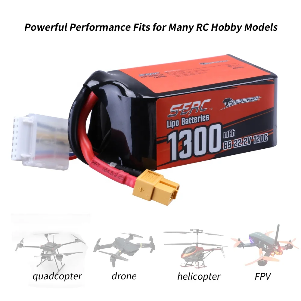 SUNPADOW 1300 мАч 6S Lipo аккумулятор для радиоуправляемого самолета Вертолет Дрон FPV Квадрокоптер с 22 1 В 120C штекером XT60 липосакции батареи